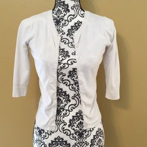 BP 3/4 Sleeve White Cardigan